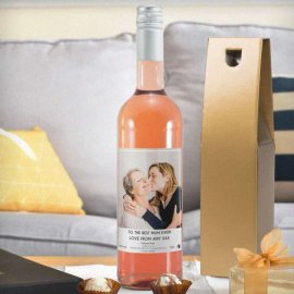 (image for) Personalised Photo Upload Rose Wine