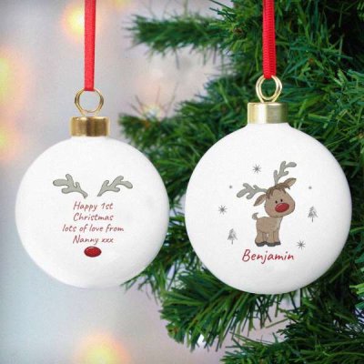 (image for) Personalised Little Reindeer Bauble