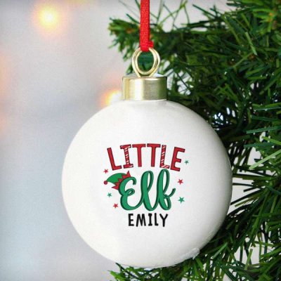 (image for) Personalised Little Elf Bauble