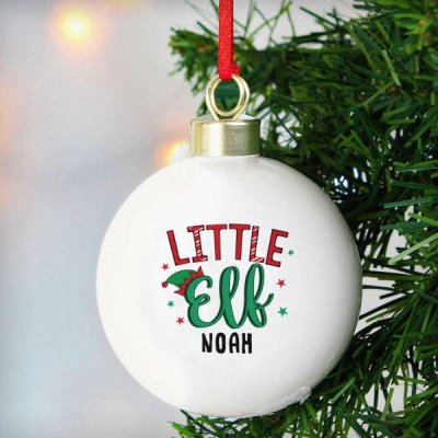 (image for) Personalised Little Elf Bauble