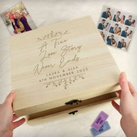 (image for) Personalised True Love Story Wooden Keepsake Box
