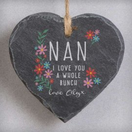 (image for) Personalised I Love You A Whole Bunch Hanging Slate Heart