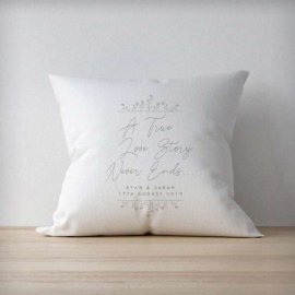 (image for) Personalised True Love Story White Cushion