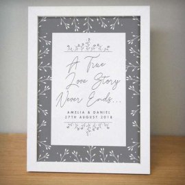 (image for) Personalised True Love Story A4 White Framed Print