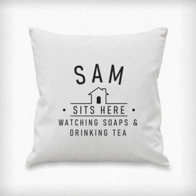(image for) Personalised ...Sits Here Cushion