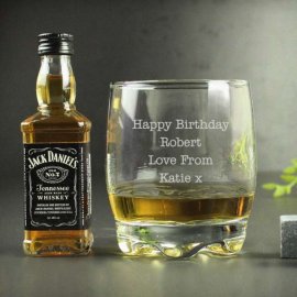 (image for) Personalised Free Text Tumbler and Whiskey Miniature Set