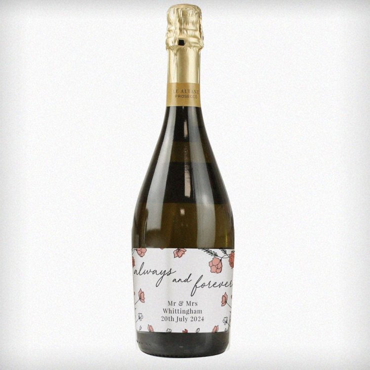 Modal Additional Images for Personalised Floral Always and Forever Bottle of Prosecco