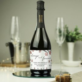 (image for) Personalised Floral Always and Forever Bottle of Prosecco