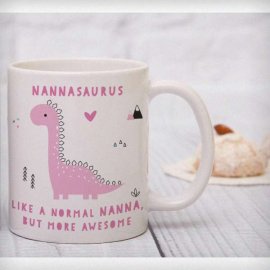 (image for) Personalised More Awesome Pink Dinosaur Mug