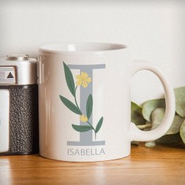 (image for) Personalised Floral Initial Mug