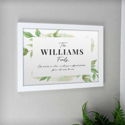 (image for) Personalised Family Tree White A4 Framed Print