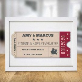 (image for) Personalised Cinema Ticket A4 White Framed Print