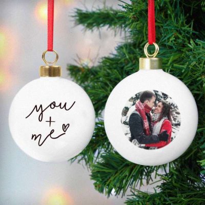 (image for) Personalised Me & You Photo Upload Bauble