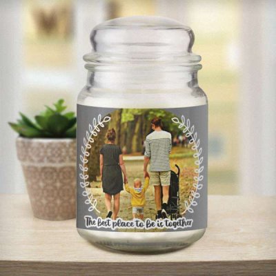 (image for) Personalised Better Together Photo Upload Large Scented Jar Candle