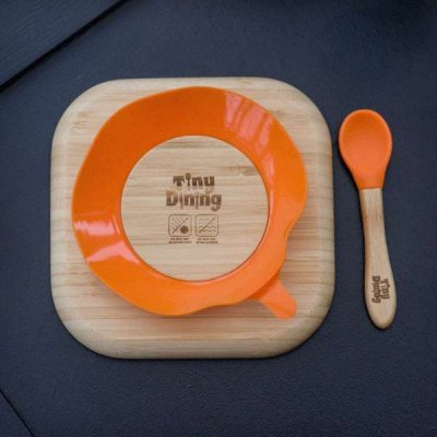 (image for) Personalised Dinosaur Bamboo Suction Plate & Spoon