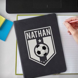 (image for) Personalised Football Badge Black Notebook