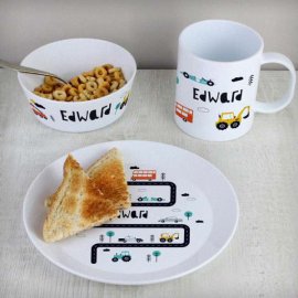 (image for) Personalised Little Car Plastic Breakfast Set