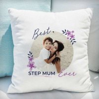 (image for) Personalised Floral Best Ever Photo Upload Cushion