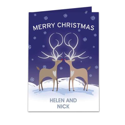 (image for) Personalised Reindeer Couple Card