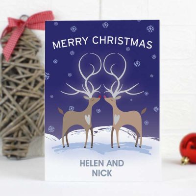 (image for) Personalised Reindeer Couple Card