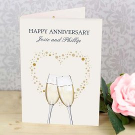 (image for) Personalised Gold Champagne Flutes Card