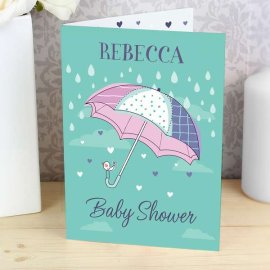 (image for) Personalised Baby Shower Umbrella Card