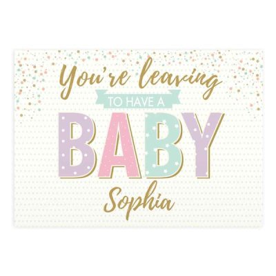 (image for) Personalised 'You're Leaving to Have a Baby' Card