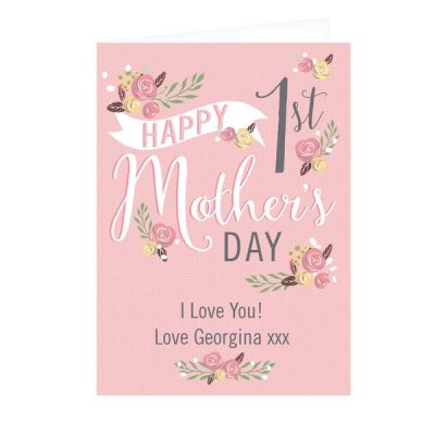 (image for) Personalised Floral Bouquet 1st Mother's Day Card