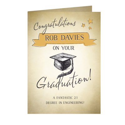 (image for) Personalised Gold Star Graduation Card
