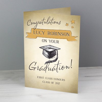 (image for) Personalised Gold Star Graduation Card