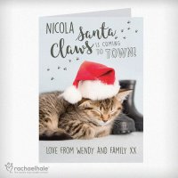(image for) Personalised Rachael Hale Santa Claws Christmas Cat Card