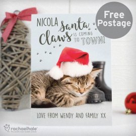 (image for) Personalised Rachael Hale Santa Claws Christmas Cat Card