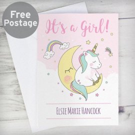 (image for) Personalised Baby Unicorn Card