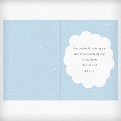 (image for) Personalised '10 Little Fingers' Blue Baby Card