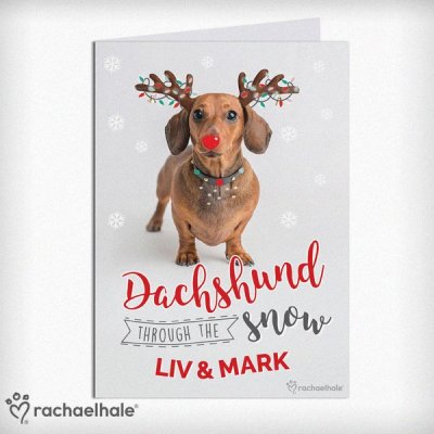 (image for) Rachael Hale Dachshund Through the Snow Christmas Card