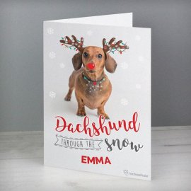 (image for) Rachael Hale Dachshund Through the Snow Christmas Card