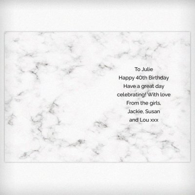 (image for) Personalised Marble and Rose Gold Birthday Card