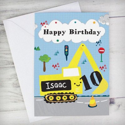 (image for) Personalised Digger Birthday Card