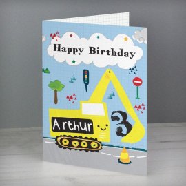 (image for) Personalised Digger Birthday Card