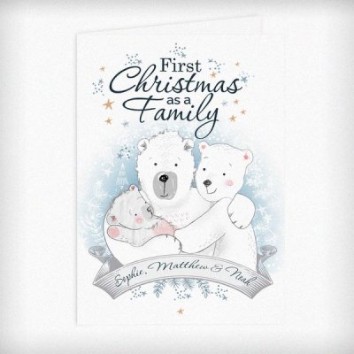(image for) Personalised Polar Bear '1st Christmas As A Family' Card