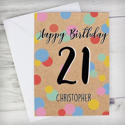 (image for) Personalised Colour Confetti Birthday Card