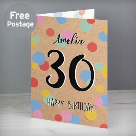 (image for) Personalised Colour Confetti Birthday Card