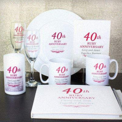 (image for) Personalised 40th Ruby Anniversary Card