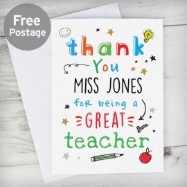 (image for) Personalised Thank You Teacher Card
