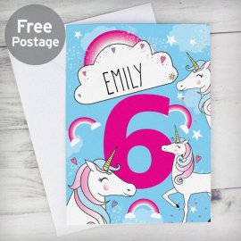 (image for) Personalised Unicorn Birthday Card