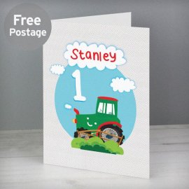 (image for) Personalised Tractor Birthday Card