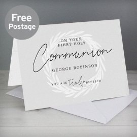 (image for) Personalised 'Truly Blessed' First Holy Communion Card