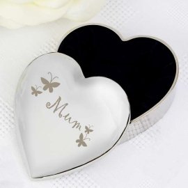 (image for) Mum Butterflies Heart Trinket Box