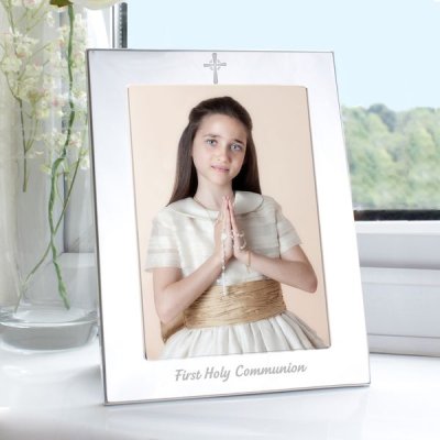 (image for) Silver 5x7 Holy Communion Photo Frame