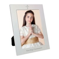 (image for) Silver 5x7 Holy Communion Photo Frame